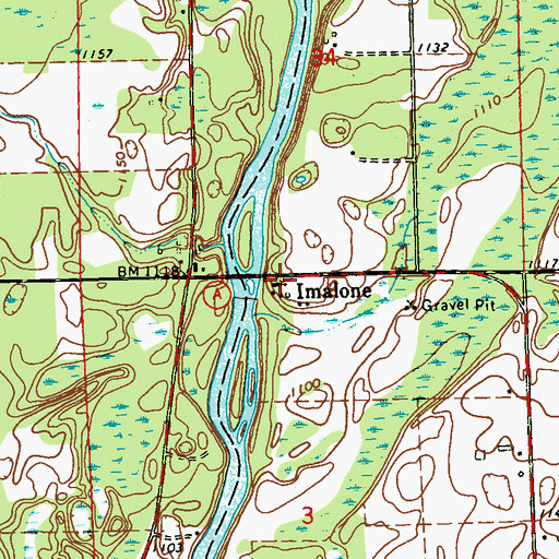 Topographic Map of Imalone, WI