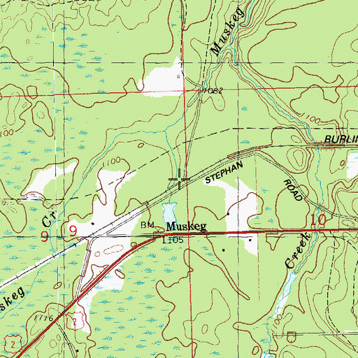 Topographic Map of Muskeg, WI