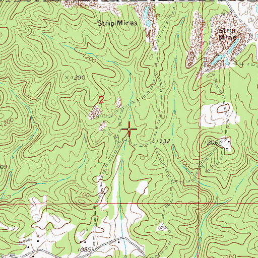 Topographic Map of Campbell Mine, AL