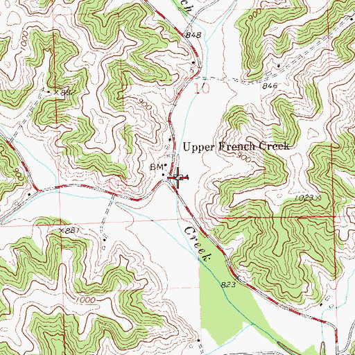 Topographic Map of Upper French Creek, WI