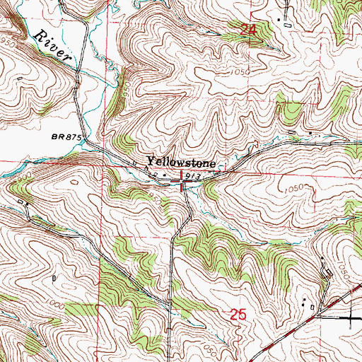 Topographic Map of Yellowstone, WI