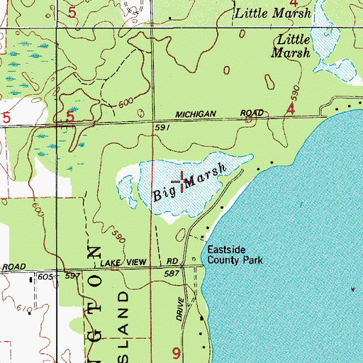 Topographic Map of Big Marsh, WI