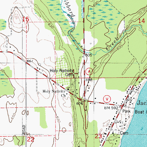 Topographic Map of Holy Nativity Cemetery, WI