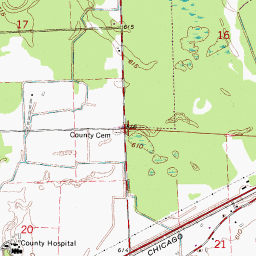 Topographic Map of Marinette County Cemetery, WI