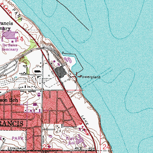 Topographic Map of Wisconsin Electric Power Company, WI