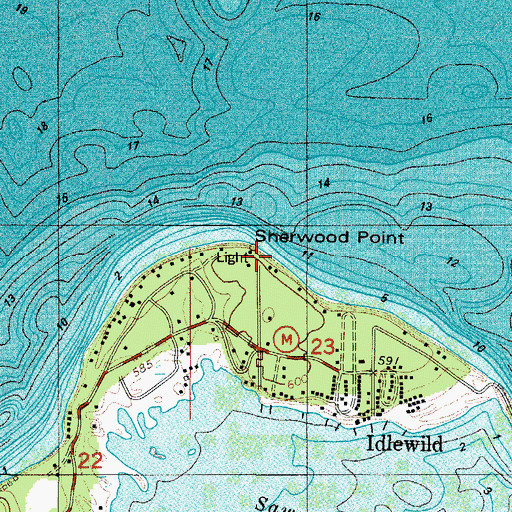 Topographic Map of Sherwood Point Light, WI