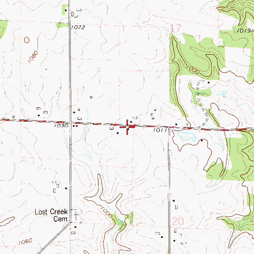 Topographic Map of Lost Creek School (historical), WI