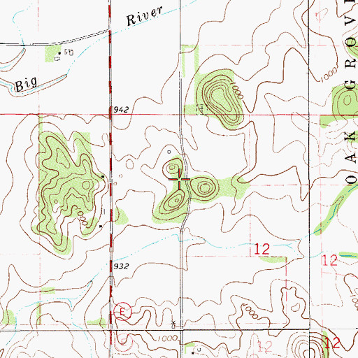 Topographic Map of Sand Hill School (historical), WI
