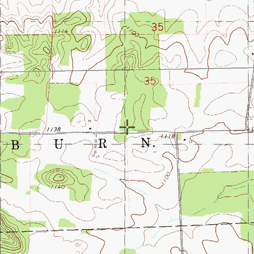 Topographic Map of Auburn Center School (historical), WI