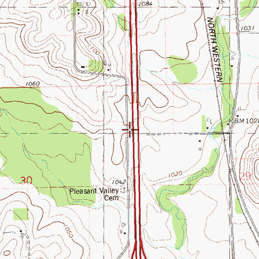 Topographic Map of Pleasant Valley School (historical), WI