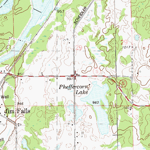 Topographic Map of Vance School (historical), WI