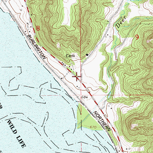 Topographic Map of Deer Creek School (historical), WI