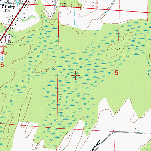 Topographic Map of Moodys Swamp, AL
