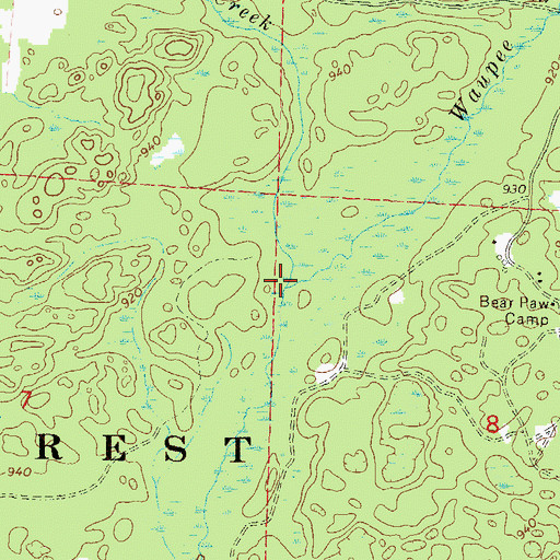 Topographic Map of Baldwin Creek, WI