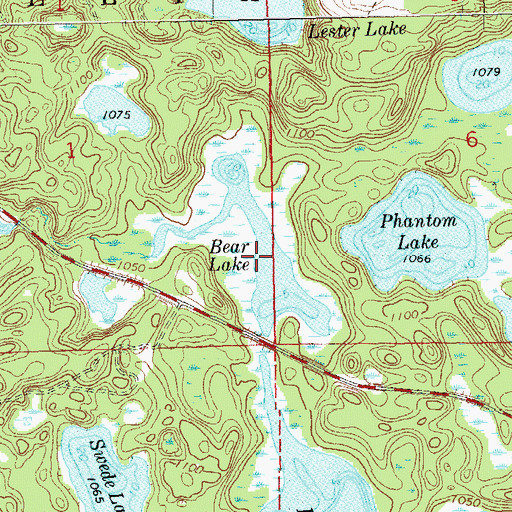 Topographic Map of Bear Lake, WI