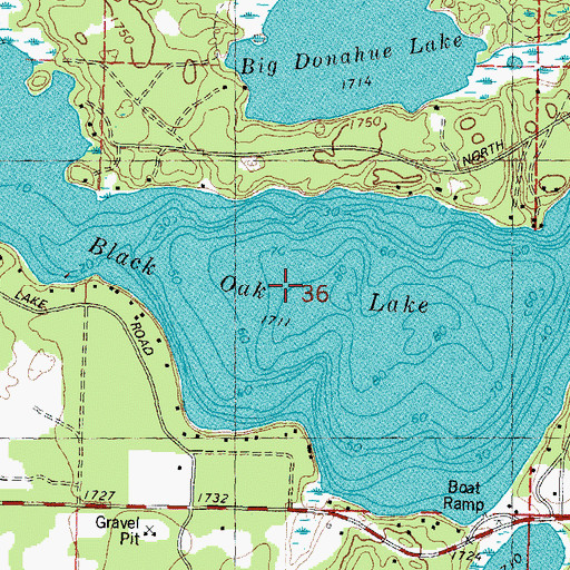 Topographic Map of Black Oak Lake, WI
