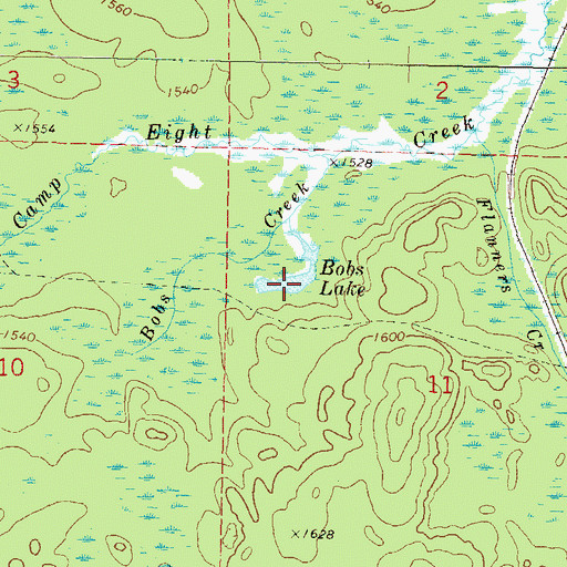 Topographic Map of Bobs Lake, WI