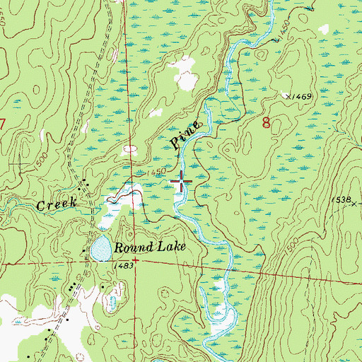 Topographic Map of Camp Seven Creek, WI
