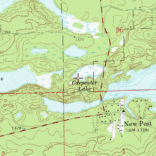 Topographic Map of Carpenter Lake, WI