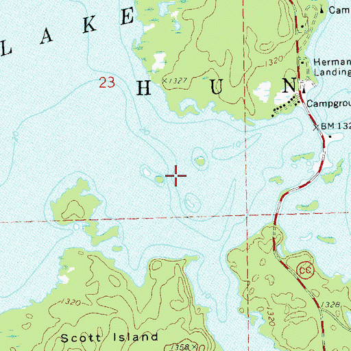 Topographic Map of Lake Chippewa, WI
