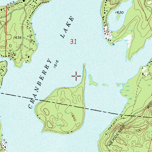Topographic Map of Cranberry Lake, WI