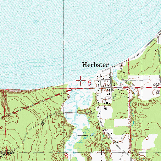 Topographic Map of Cranberry River, WI
