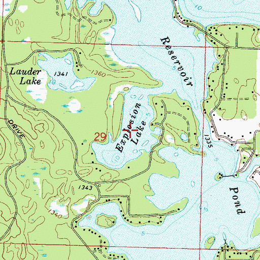 Topographic Map of Explosion Lake, WI