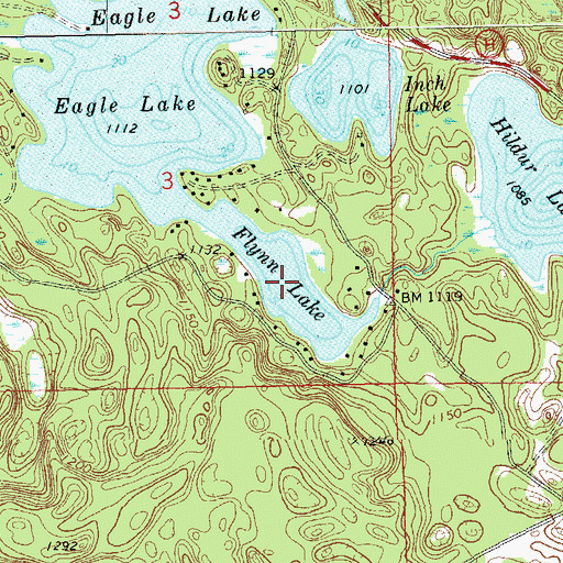 Topographic Map of Flynn Lake, WI