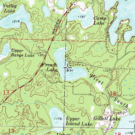 Topographic Map of French Lake, WI