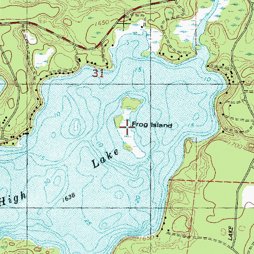 Topographic Map of Frog Island, WI