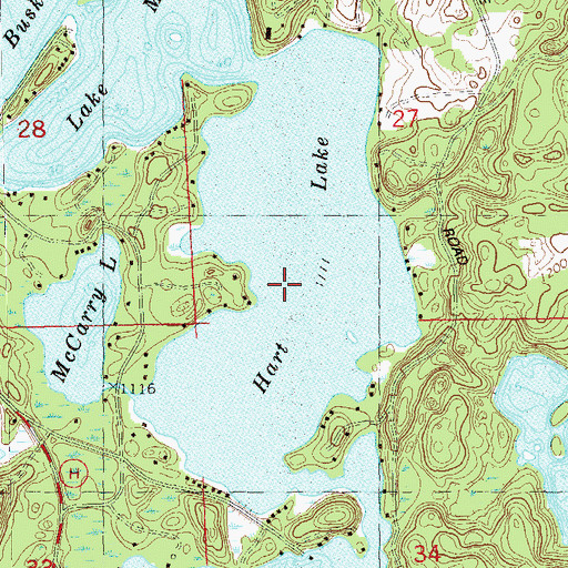 Topographic Map of Hart Lake, WI