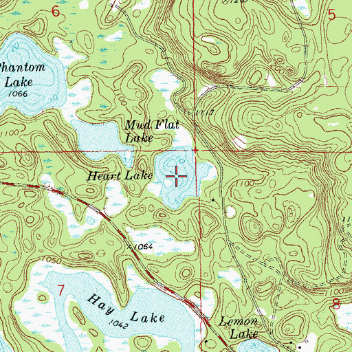 Topographic Map of Heart Lake, WI