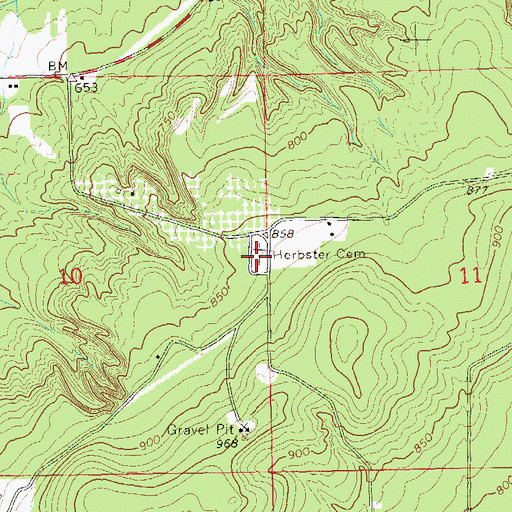 Topographic Map of Herbster Community Cemetery, WI