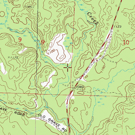Topographic Map of Hills Pond Creek, WI