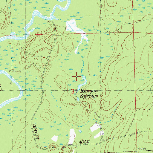 Topographic Map of Kenyon Springs, WI