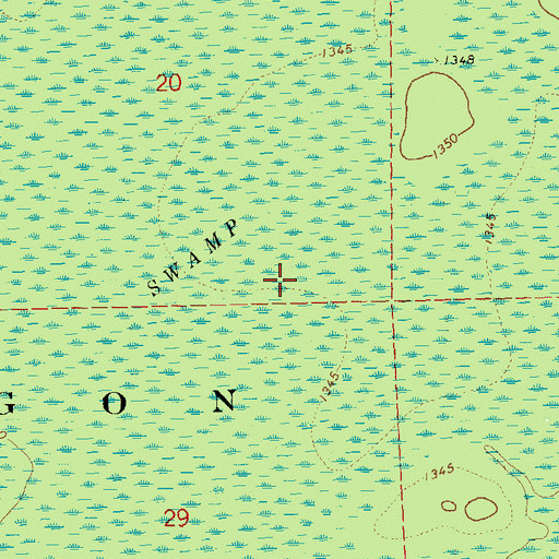 Topographic Map of Kidrick Swamp, WI