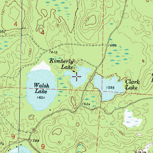 Topographic Map of Kimberly Lake, WI