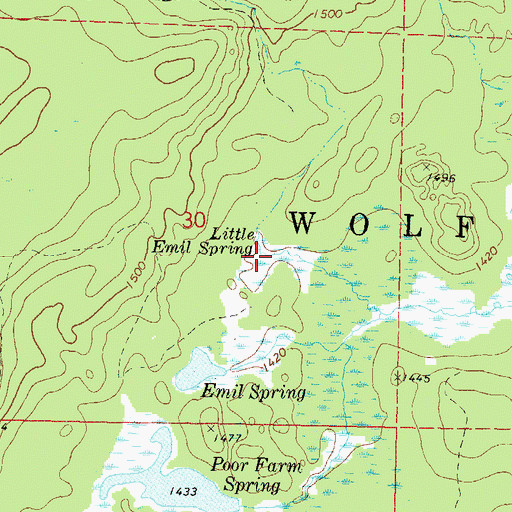 Topographic Map of Little Emil Spring, WI