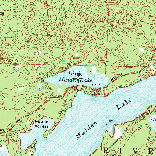 Topographic Map of Little Maiden Lake, WI
