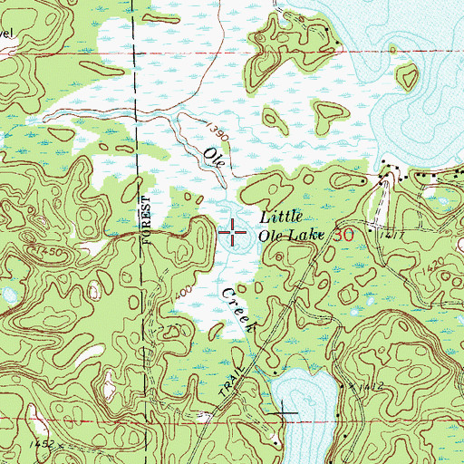 Topographic Map of Little Ole Lake, WI