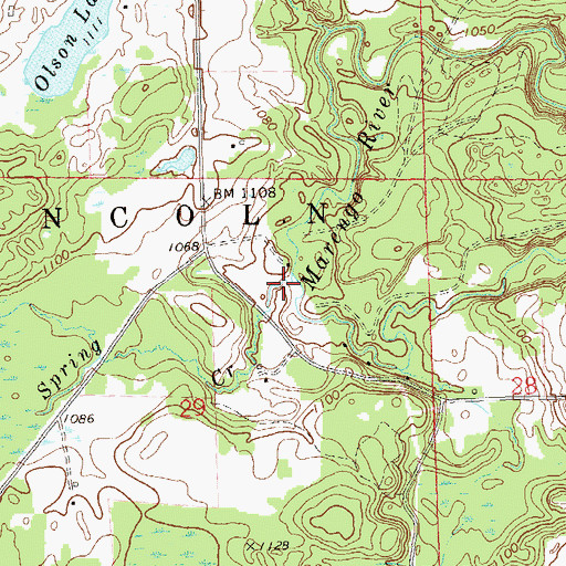 Topographic Map of Little Spring Creek, WI