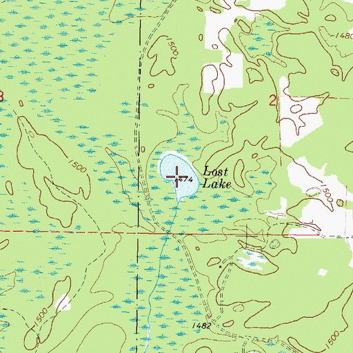 Topographic Map of Lost Lake, WI