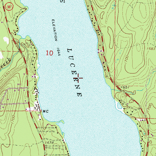 Topographic Map of Lake Lucerne, WI