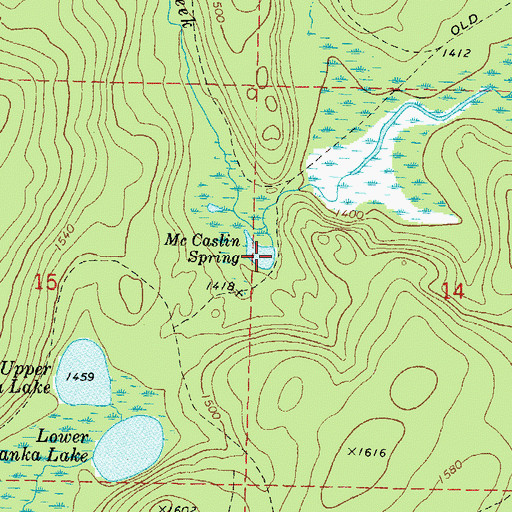 Topographic Map of McCaslin Spring, WI