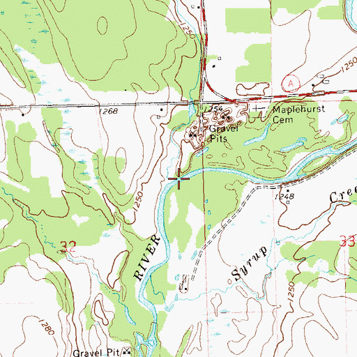 Topographic Map of McKenzie Creek, WI