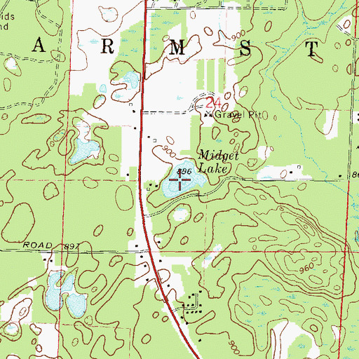 Topographic Map of Midget Lake, WI