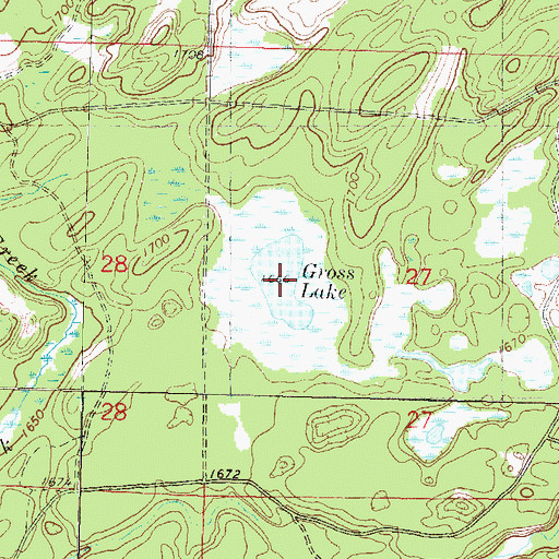 Topographic Map of Gross Lake, WI