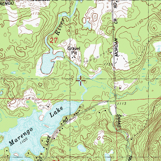 Topographic Map of Morgan Creek, WI