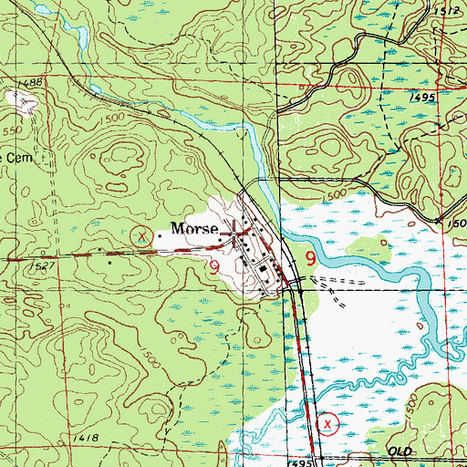 Topographic Map of Morse, WI