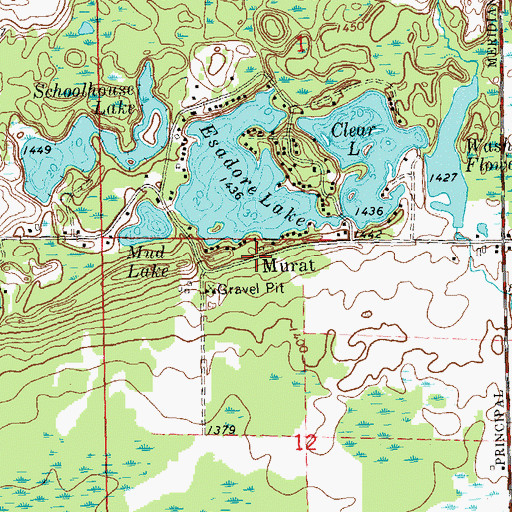 Topographic Map of Murat, WI